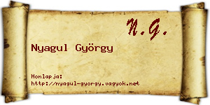 Nyagul György névjegykártya